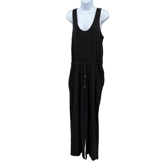 C&C California Sleeveless Wide Leg Jumpsuit with Pockets WMNS M Black Scoop Neck - Picture 1 of 10